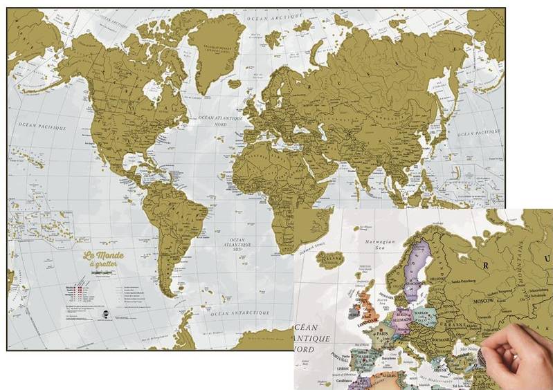 Carte du monde à gratter
